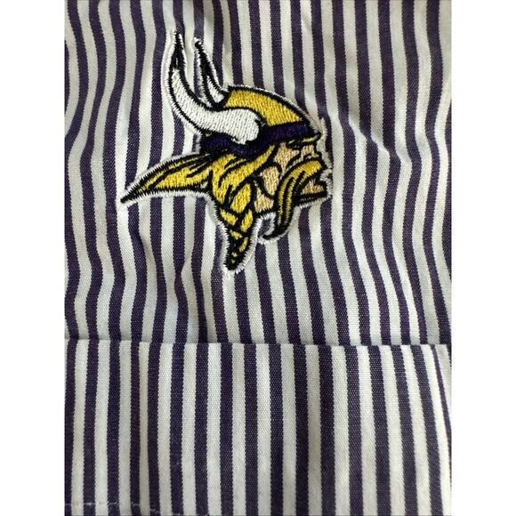 Minnesota Vikings Cutter & Buck Men’s Shirt Purple Stripe Button Down XL - Picture 5 of 6